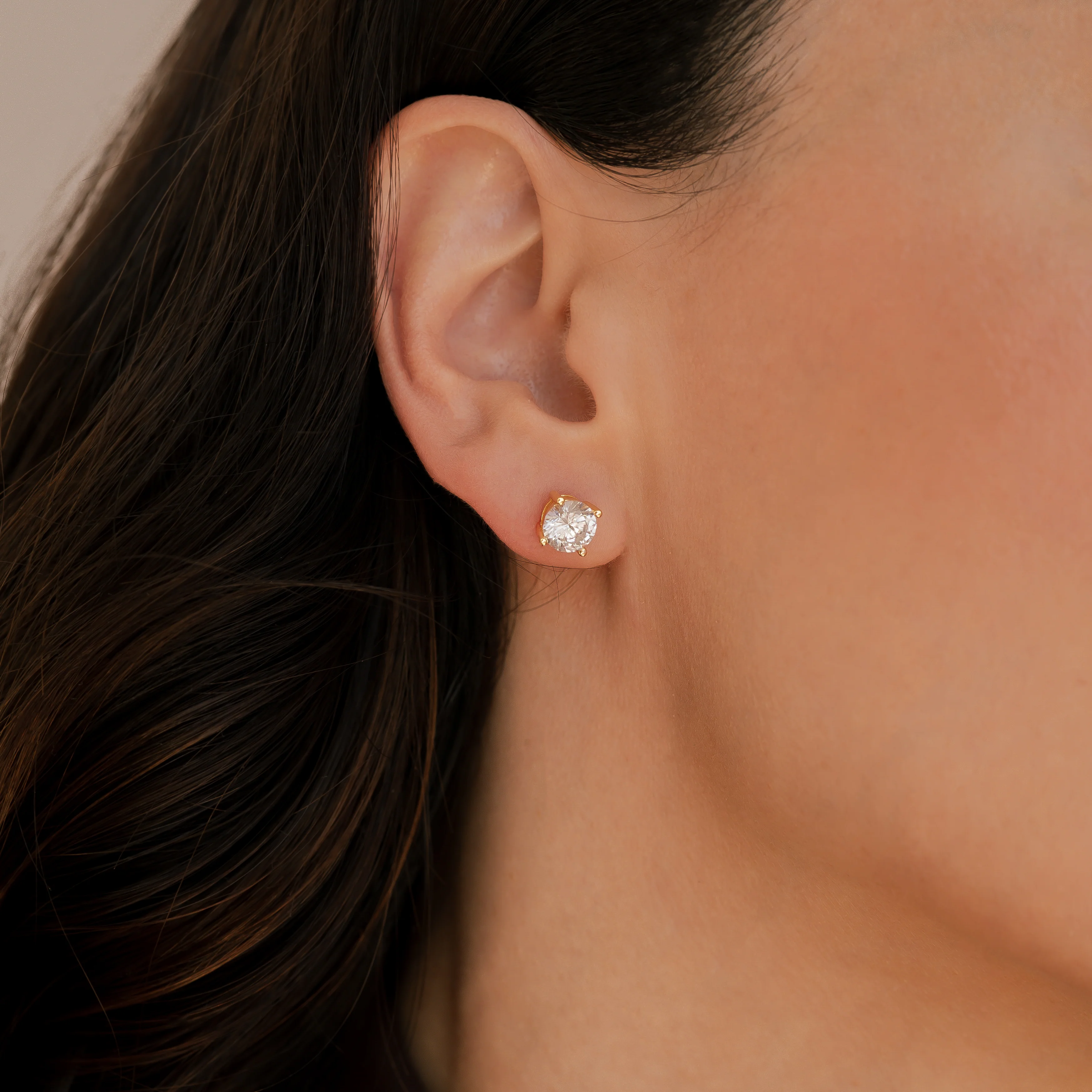 Classic Diamond Stud Earrings - Image 17