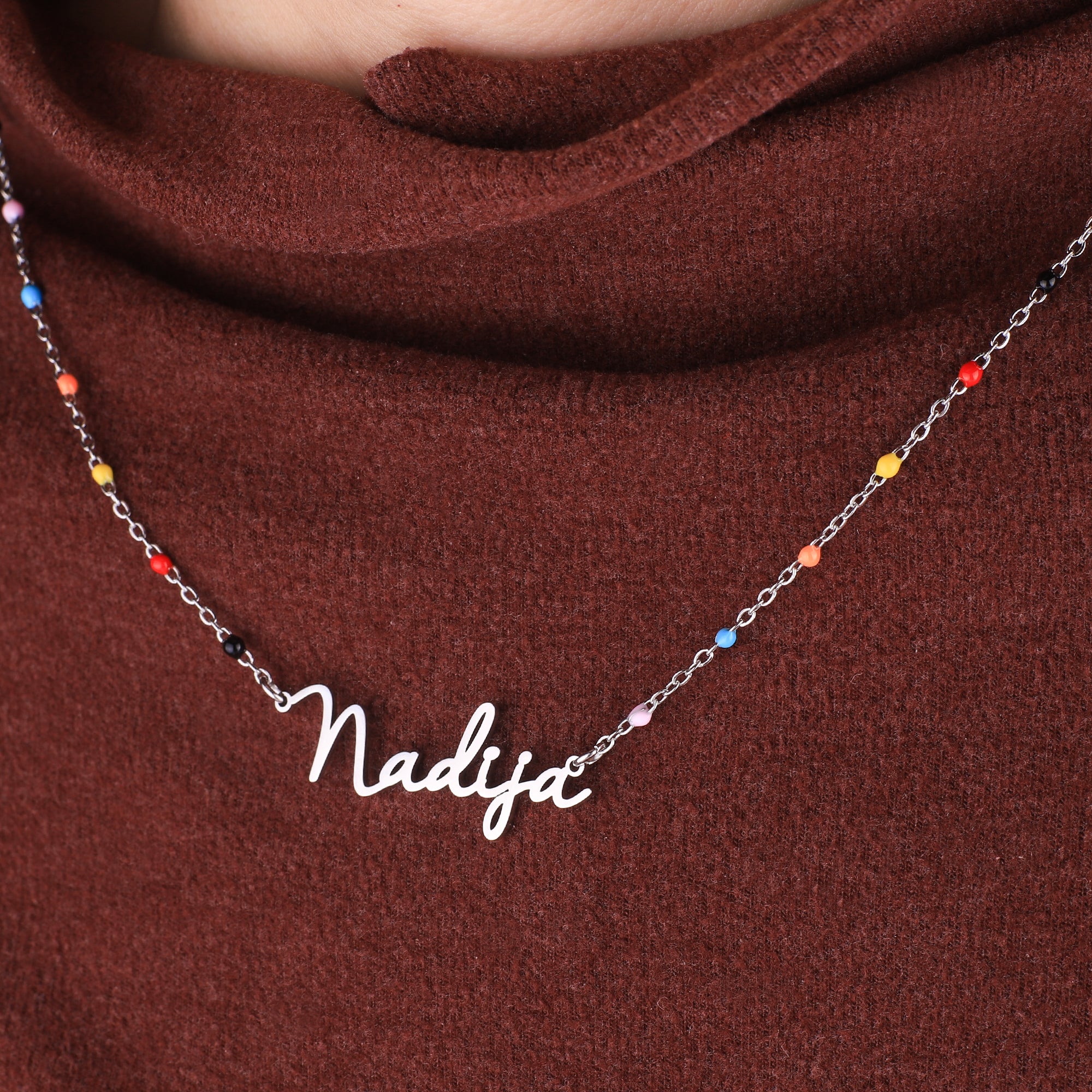 Colorful Beaded Fairy Name Necklace - Image 8