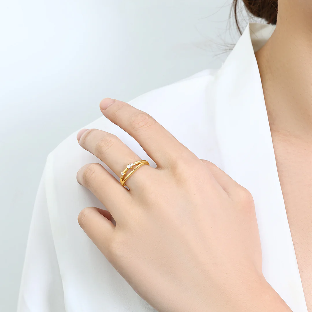 Crescent Moon Diamond Ring - Image 3