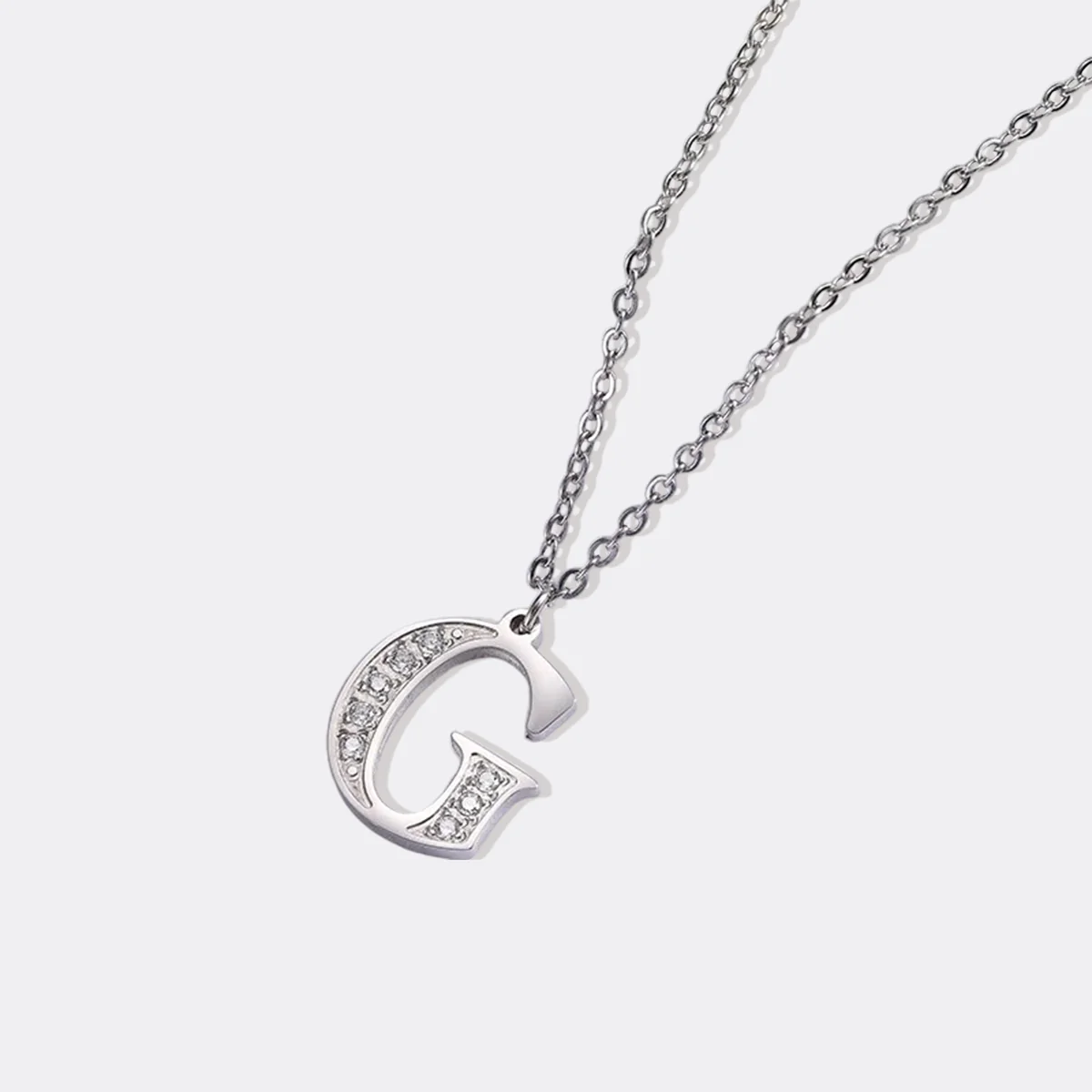 Crystal Accent Letter Satellite Necklace - Image 106