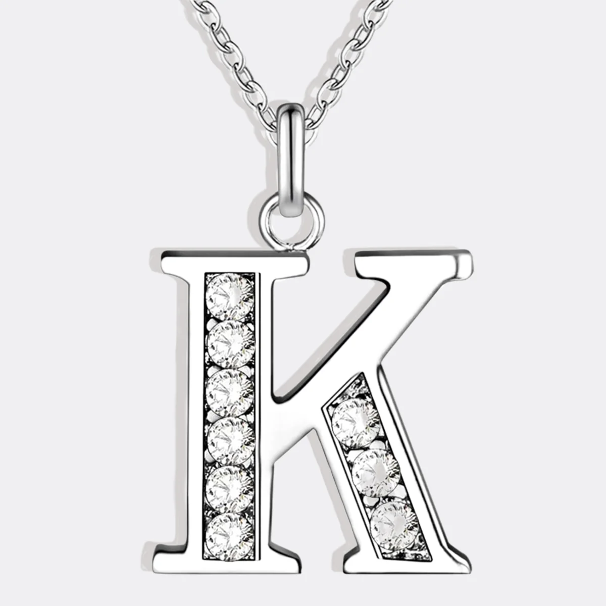 Crystal Accent Letter Satellite Necklace - Image 113