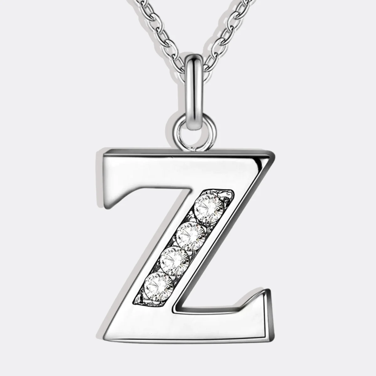 Crystal Accent Letter Satellite Necklace - Image 142