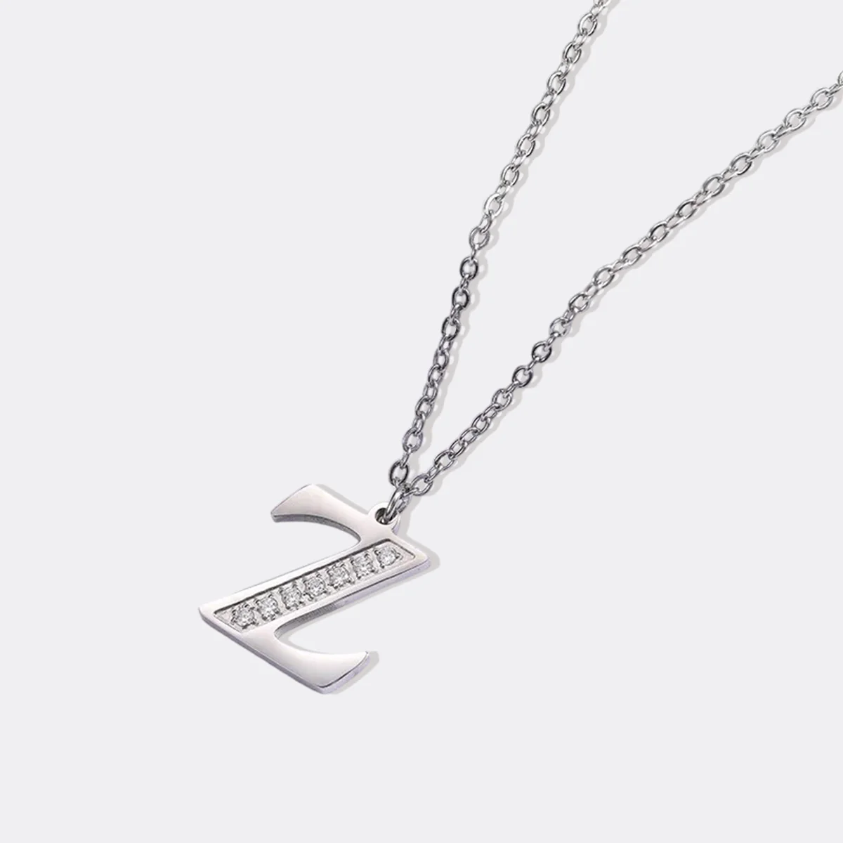 Crystal Accent Letter Satellite Necklace - Image 143