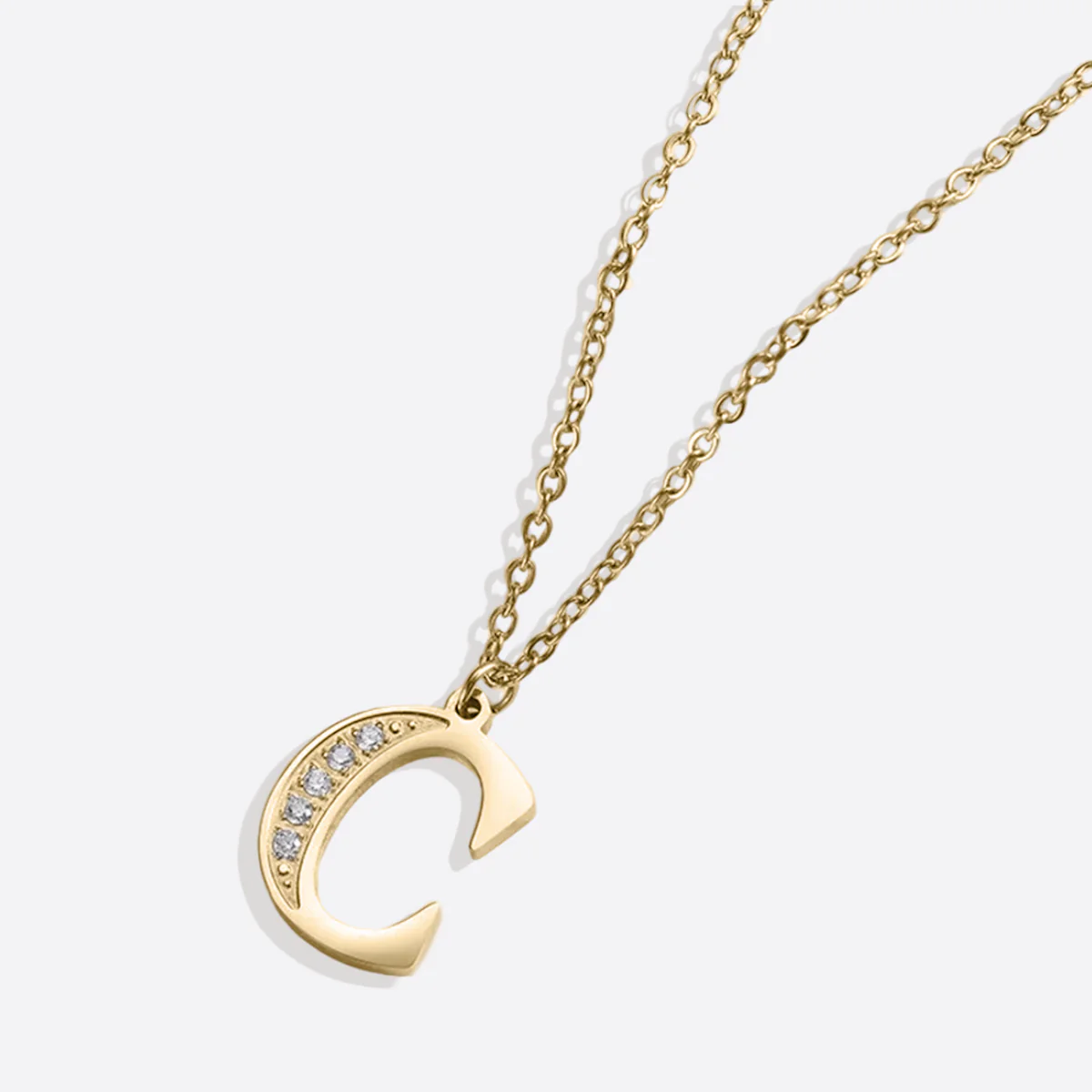 Crystal Accent Letter Satellite Necklace - Image 150