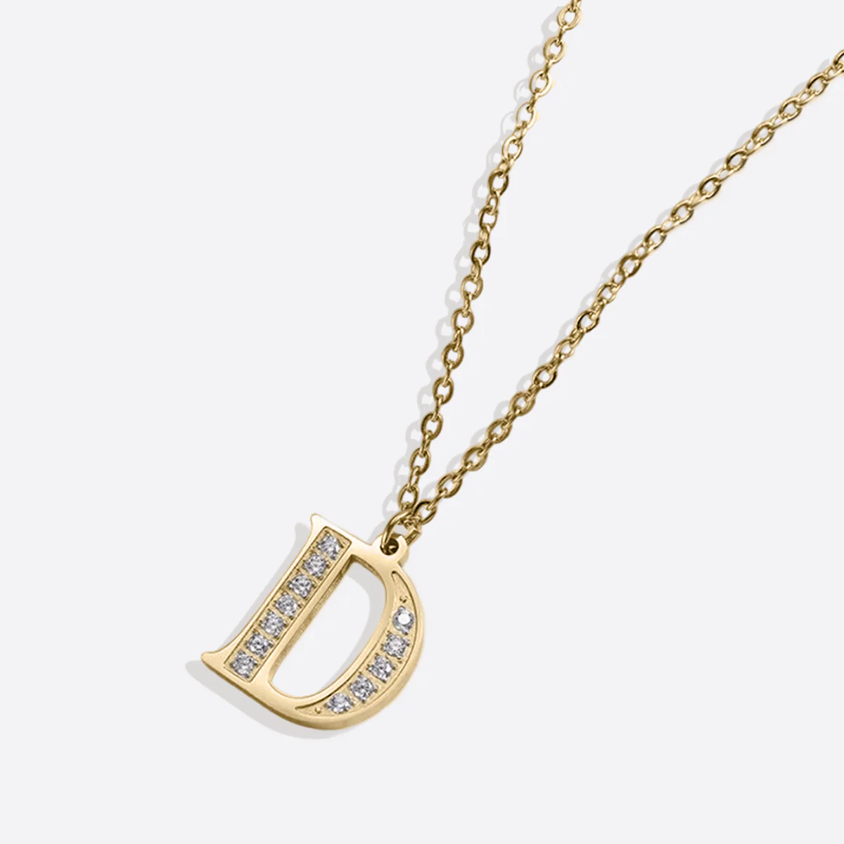 Crystal Accent Letter Satellite Necklace - Image 152