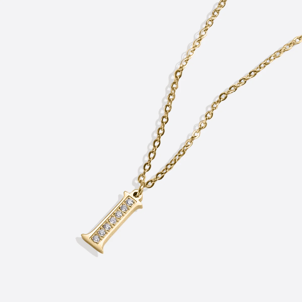 Crystal Accent Letter Satellite Necklace - Image 162