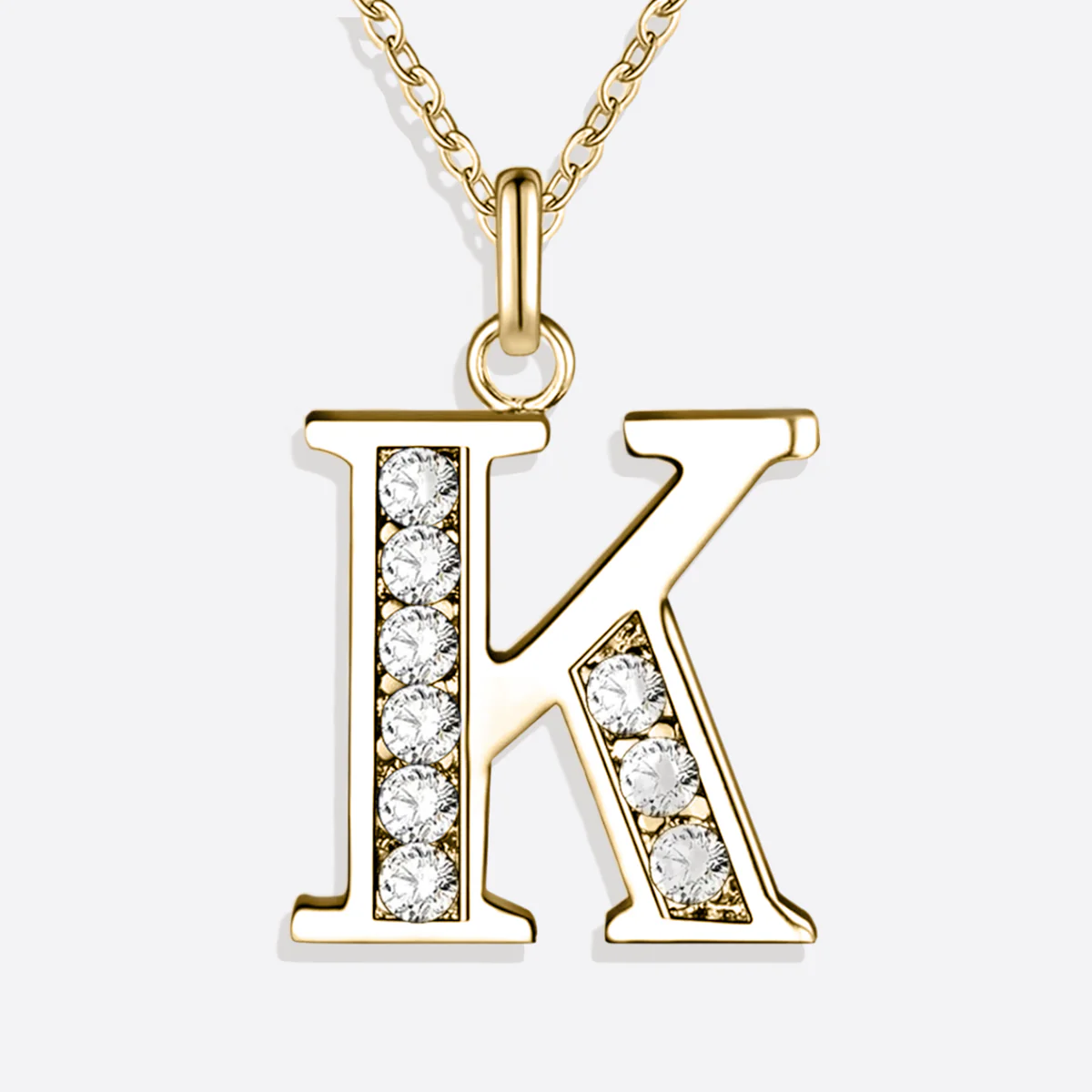 Crystal Accent Letter Satellite Necklace - Image 165