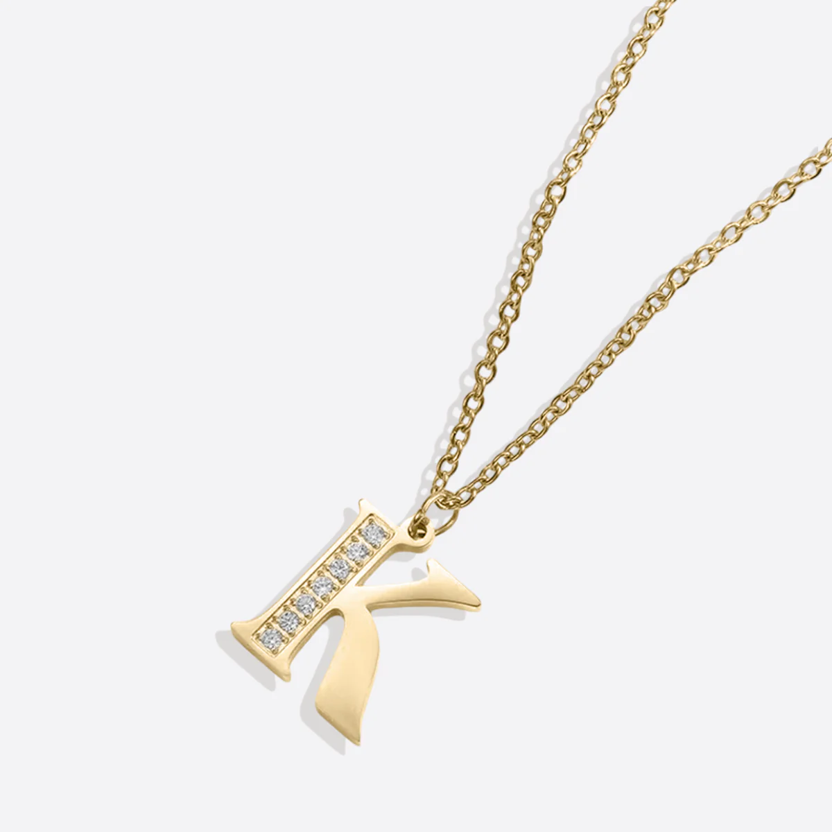 Crystal Accent Letter Satellite Necklace - Image 166