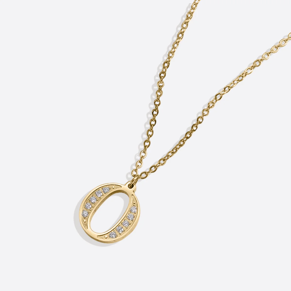 Crystal Accent Letter Satellite Necklace - Image 174