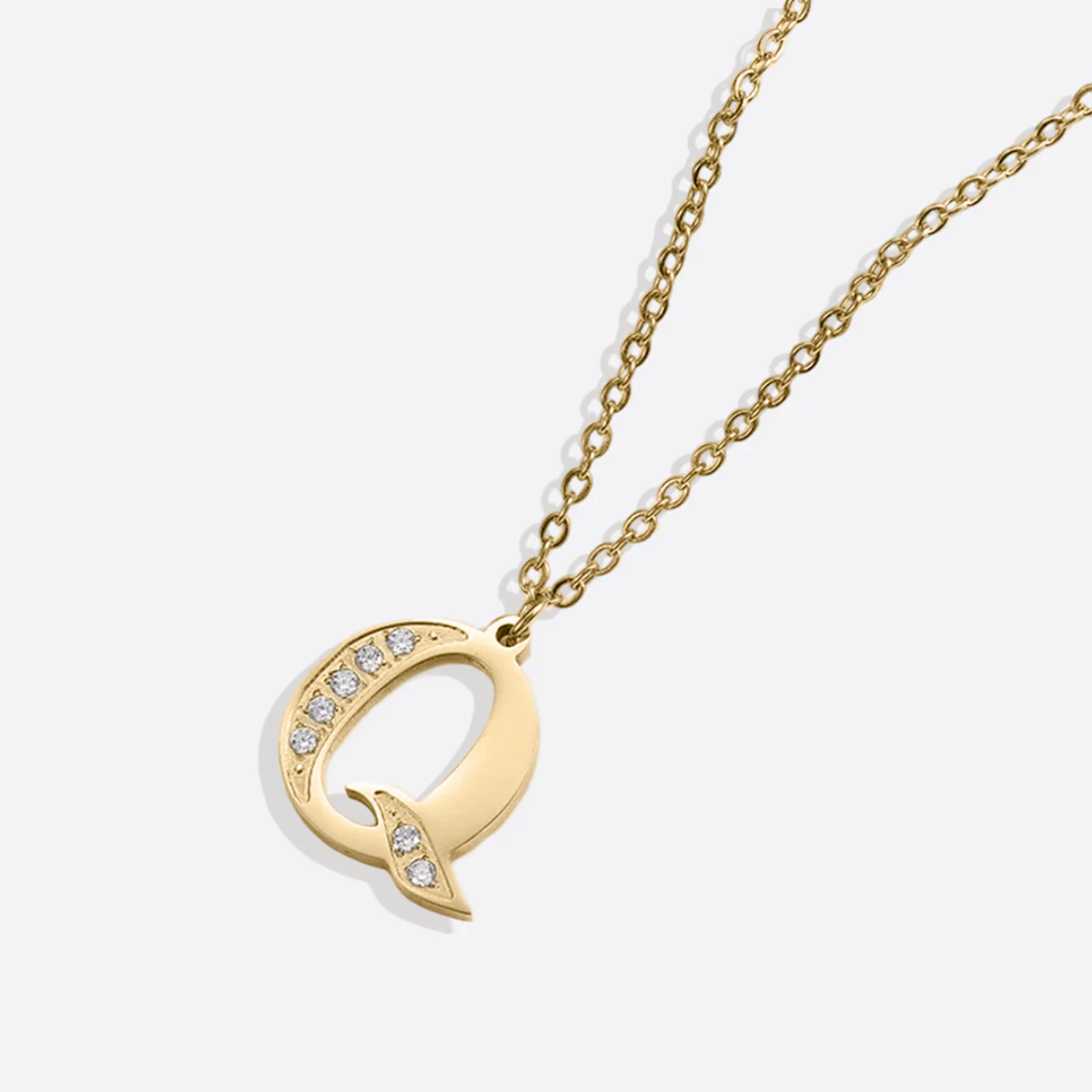 Crystal Accent Letter Satellite Necklace - Image 178