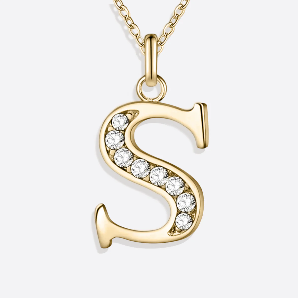 Crystal Accent Letter Satellite Necklace - Image 181