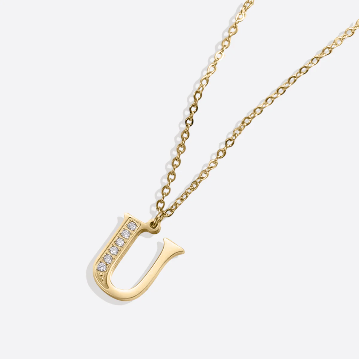 Crystal Accent Letter Satellite Necklace - Image 185