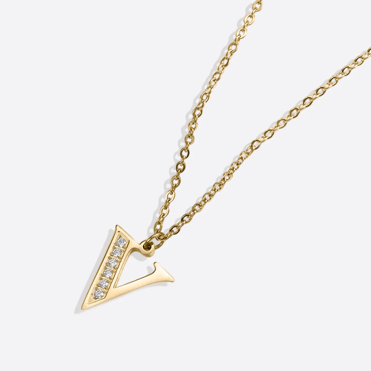 Crystal Accent Letter Satellite Necklace - Image 187
