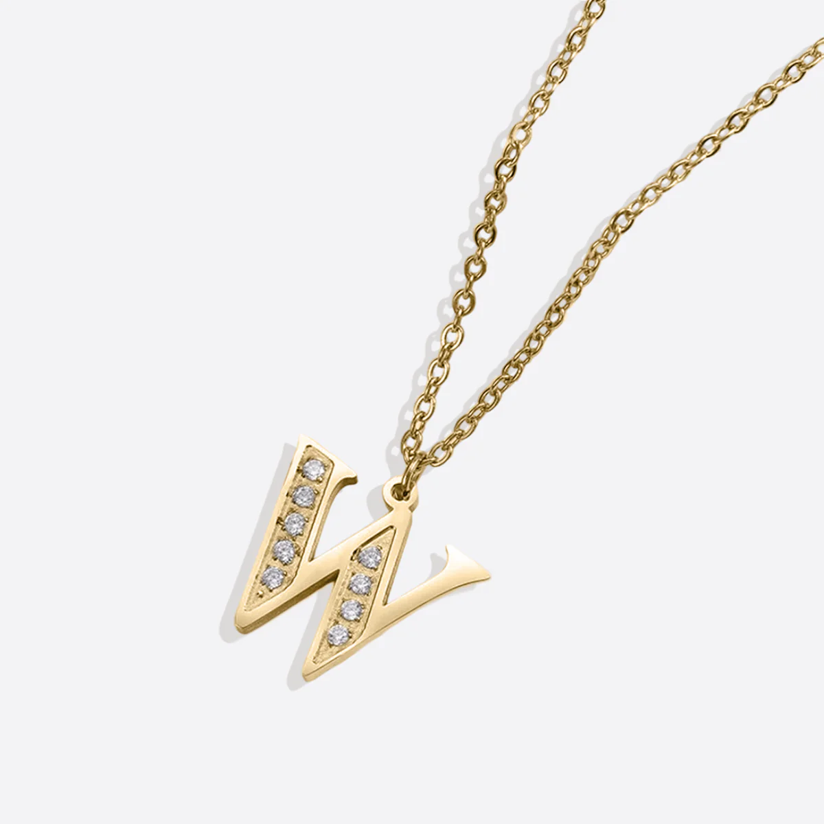 Crystal Accent Letter Satellite Necklace - Image 189