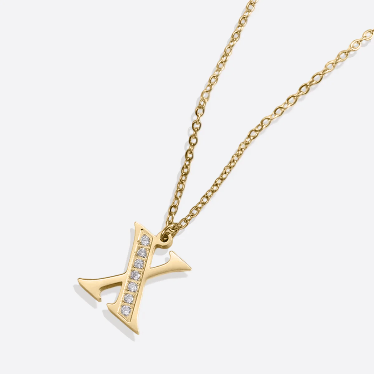 Crystal Accent Letter Satellite Necklace - Image 191
