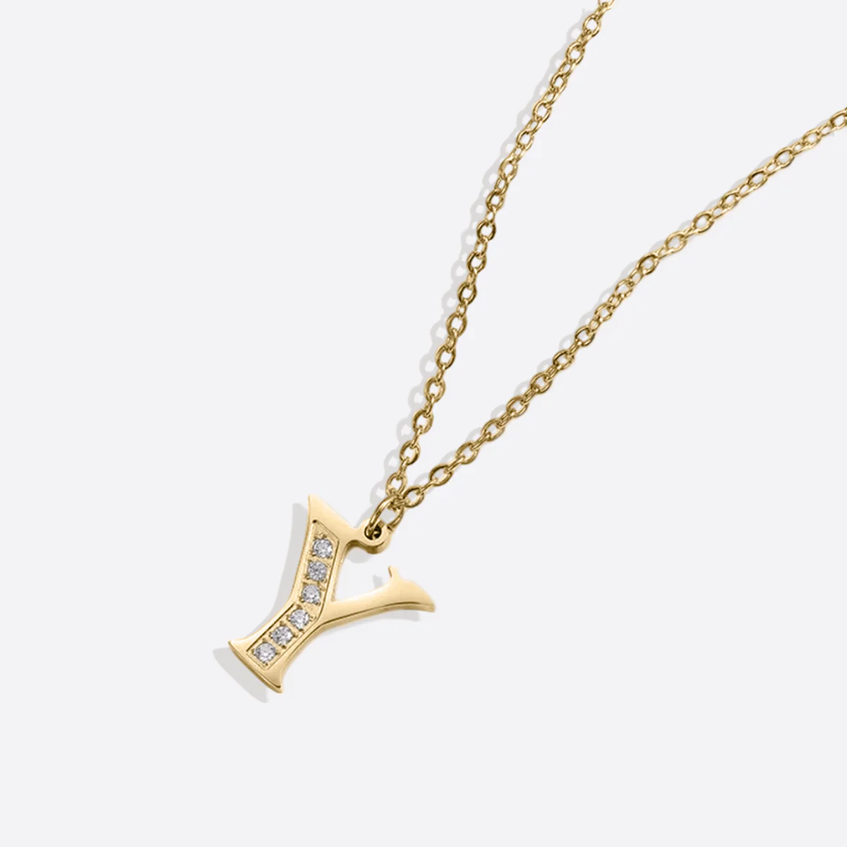 Crystal Accent Letter Satellite Necklace - Image 193