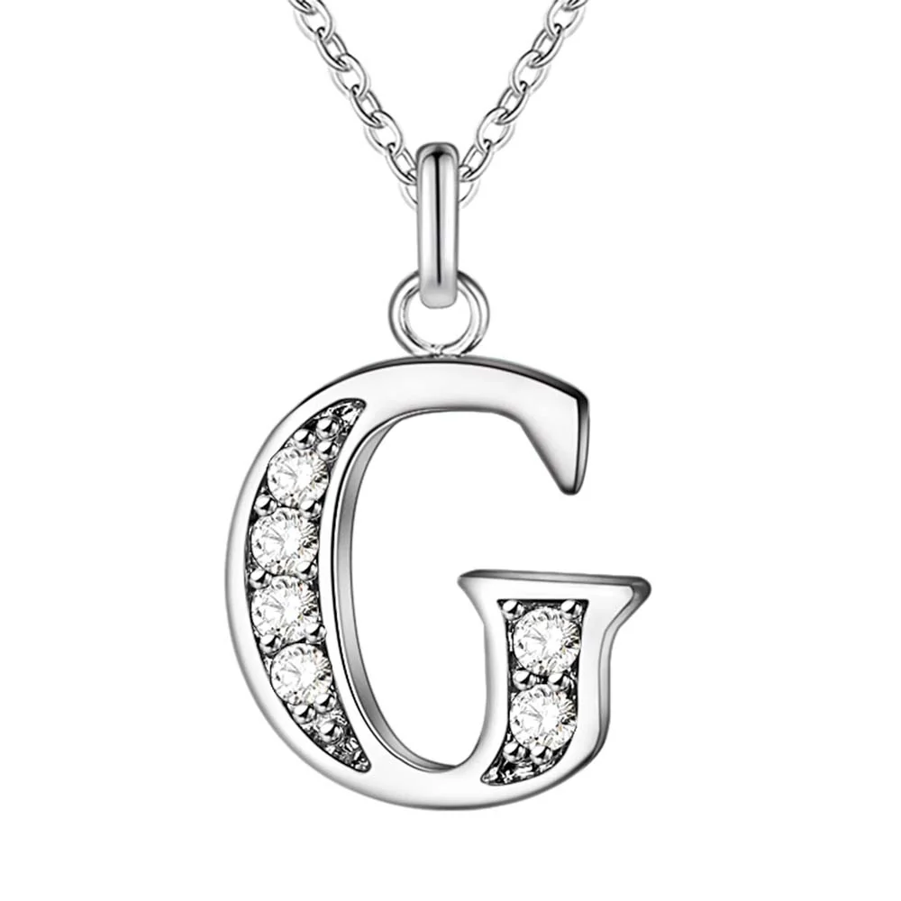 Crystal Accent Letter Satellite Necklace - Image 21