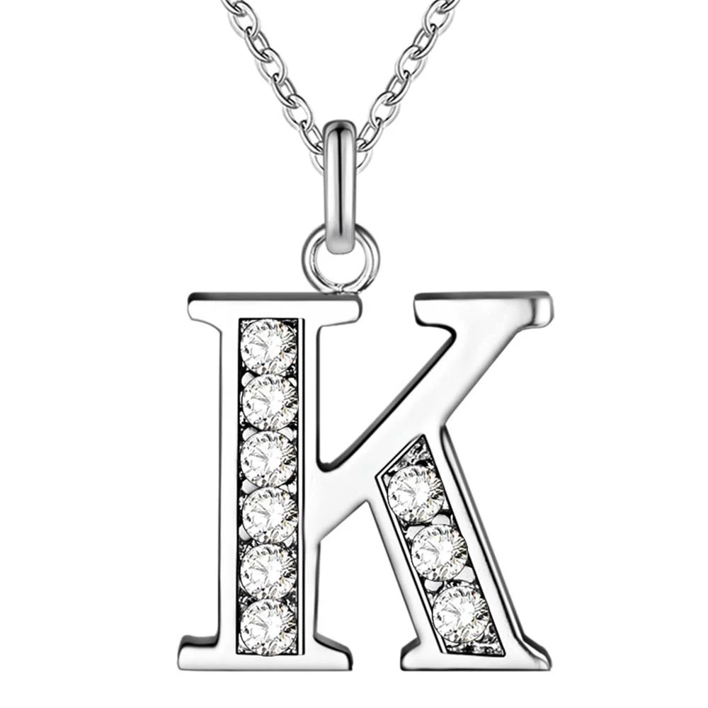 Crystal Accent Letter Satellite Necklace - Image 29