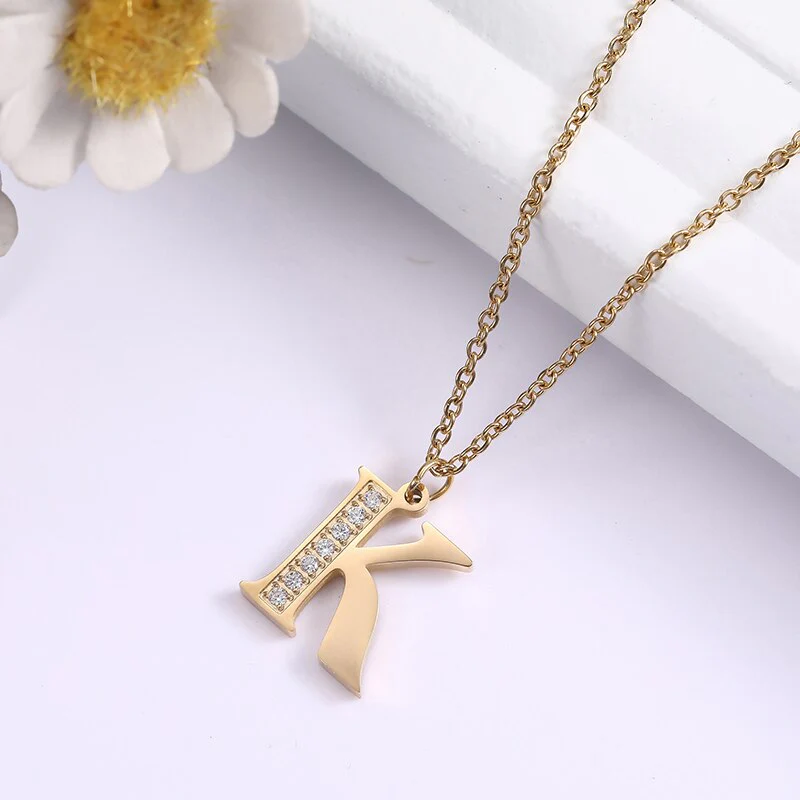 Crystal Accent Letter Satellite Necklace - Image 30