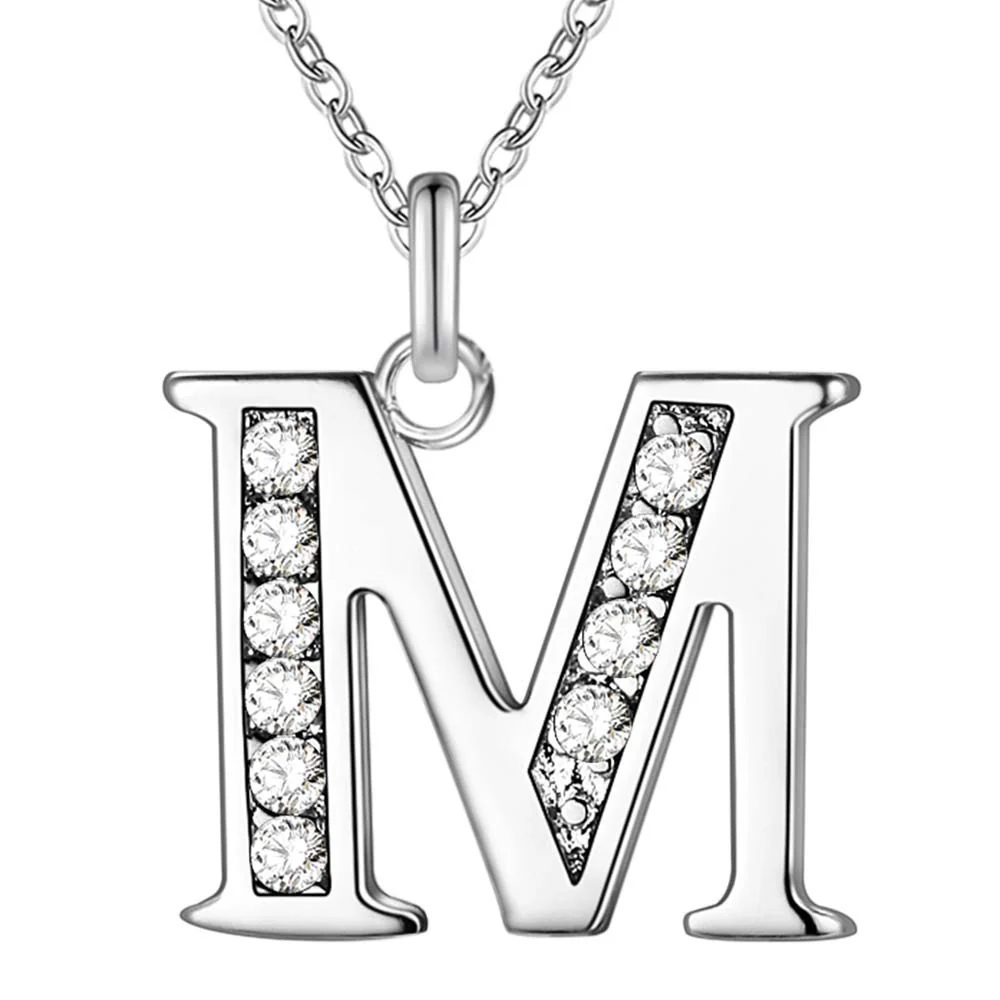 Crystal Accent Letter Satellite Necklace - Image 33