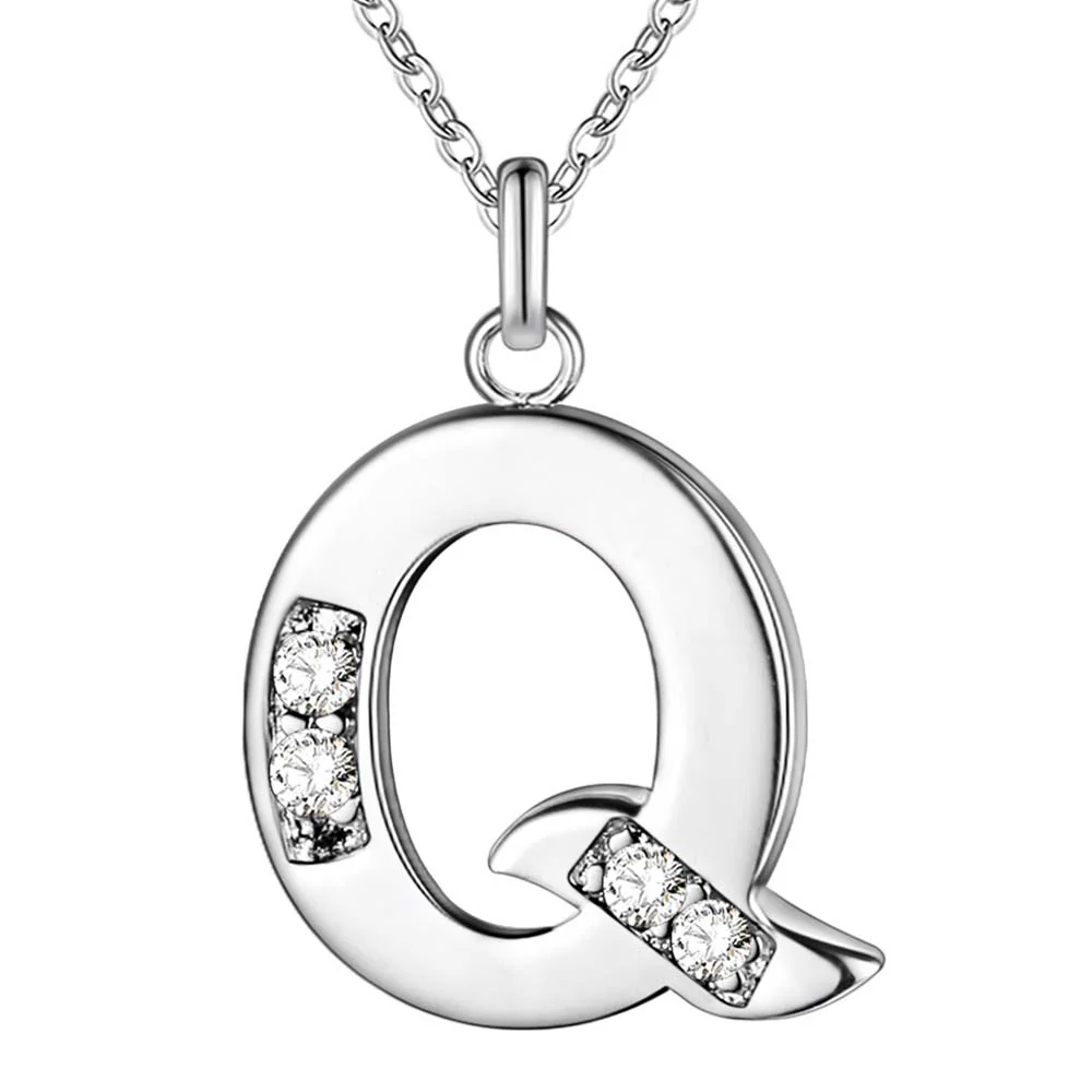 Crystal Accent Letter Satellite Necklace - Image 41