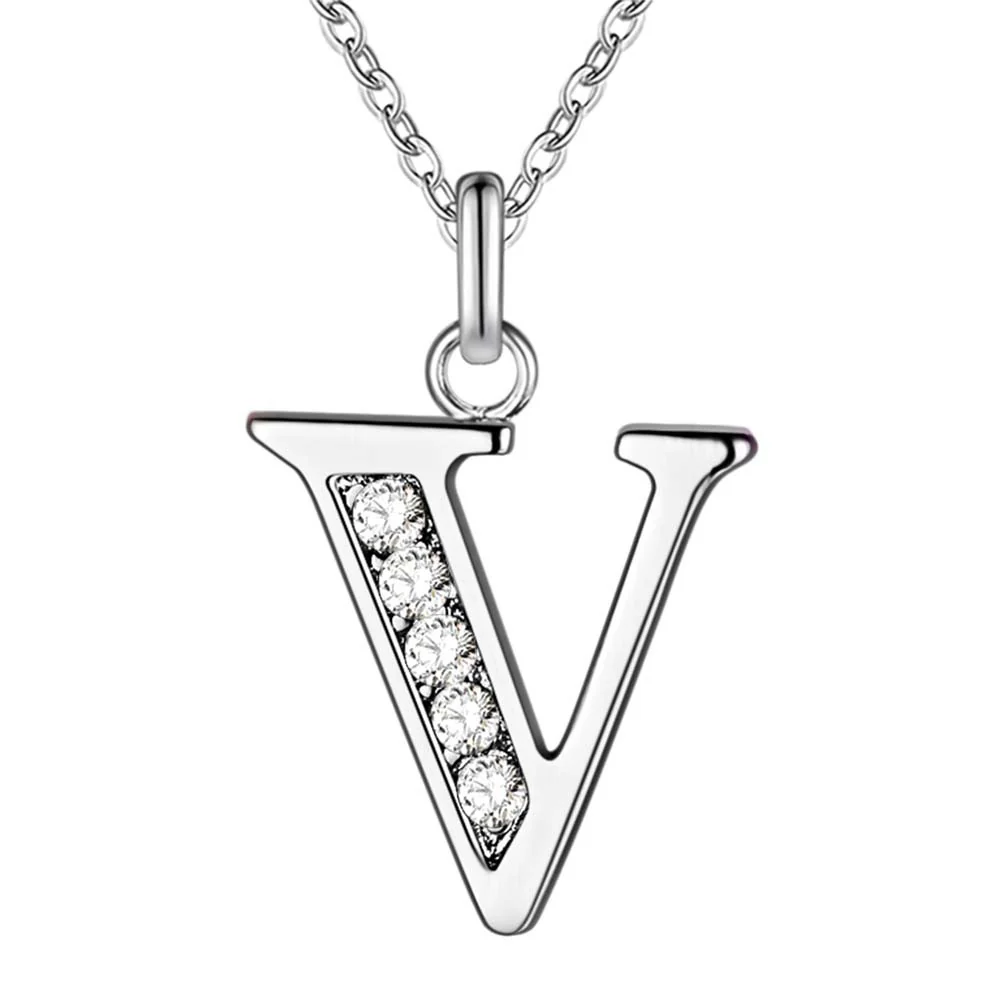 Crystal Accent Letter Satellite Necklace - Image 51