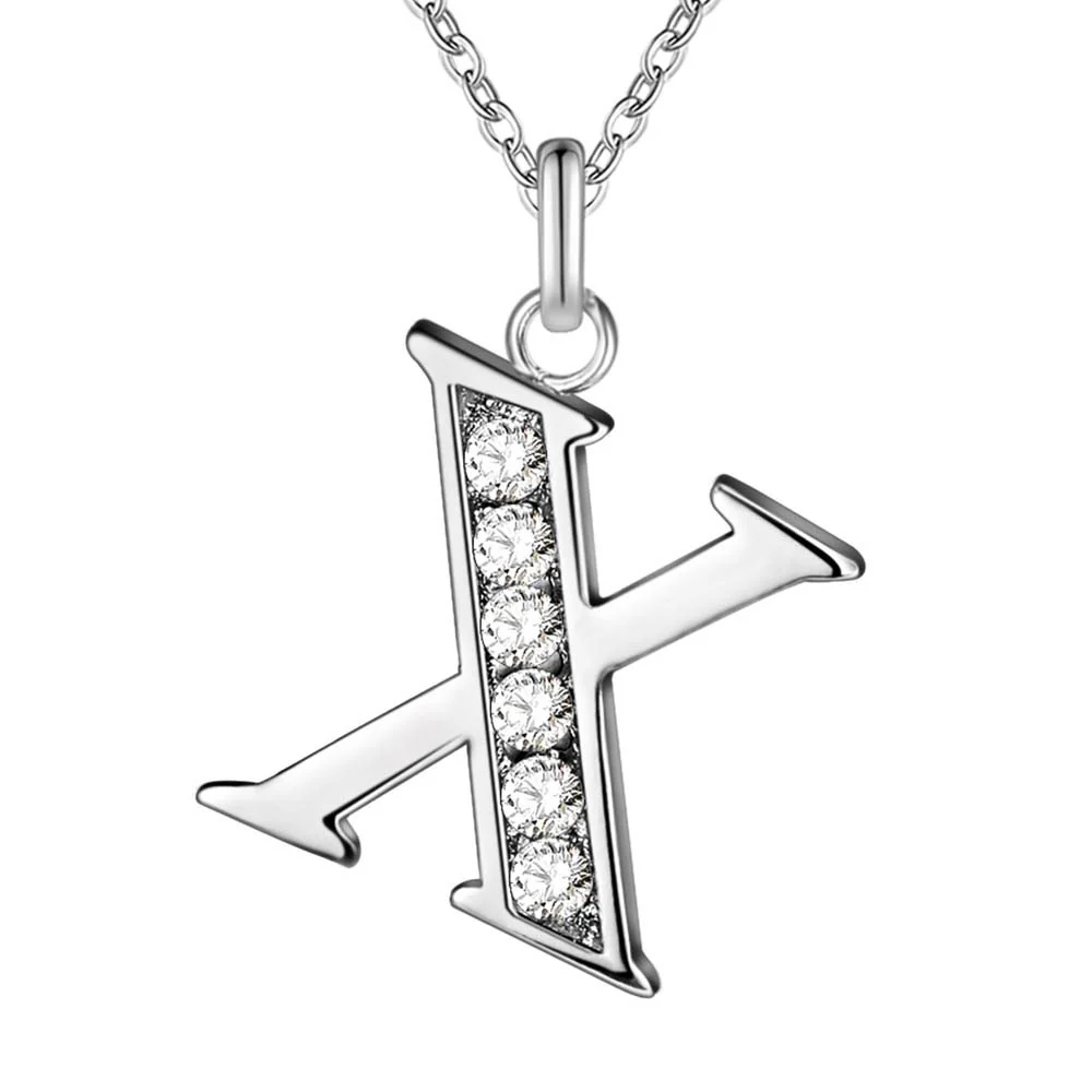 Crystal Accent Letter Satellite Necklace - Image 55