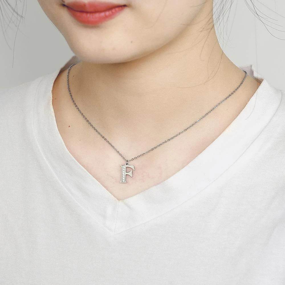 Crystal Accent Letter Satellite Necklace - Image 6