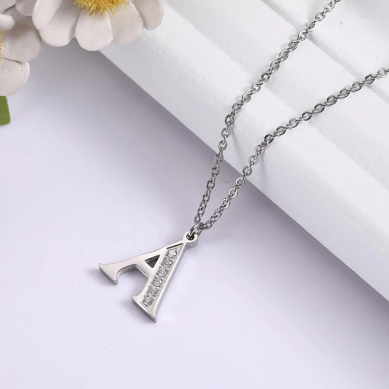 Crystal Accent Letter Satellite Necklace - Image 61