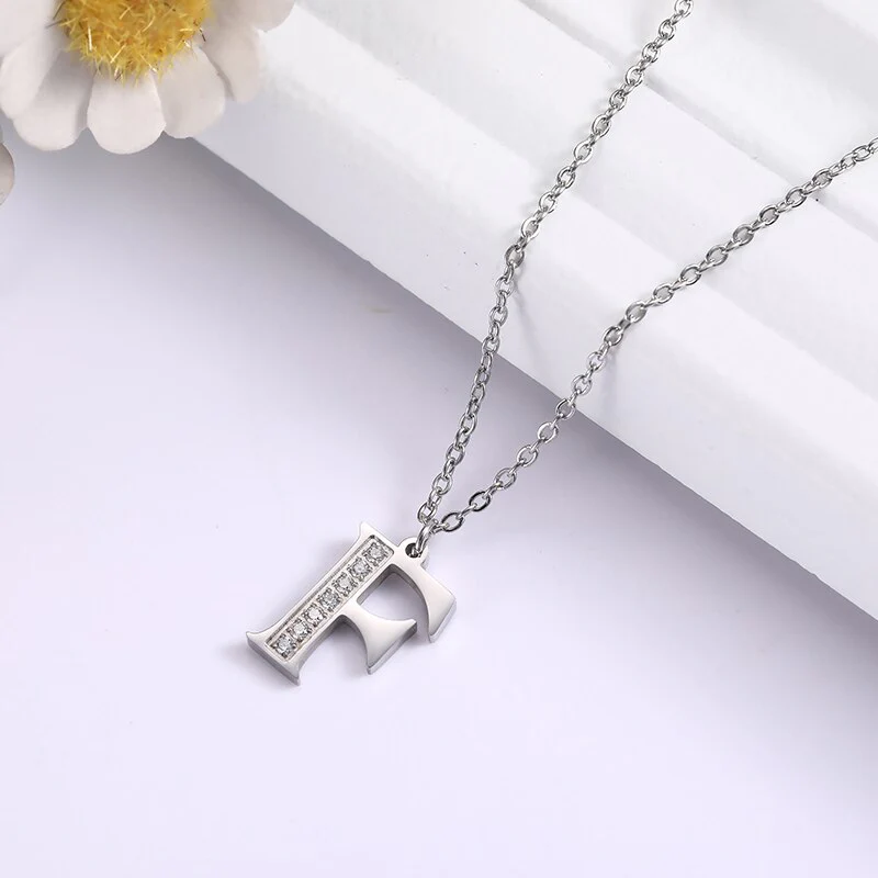 Crystal Accent Letter Satellite Necklace - Image 68