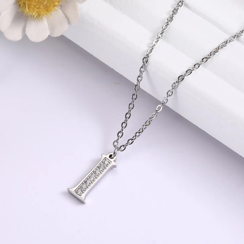 Crystal Accent Letter Satellite Necklace - Image 71