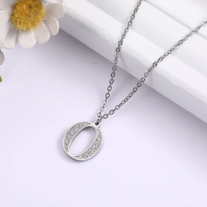Crystal Accent Letter Satellite Necklace - Image 77