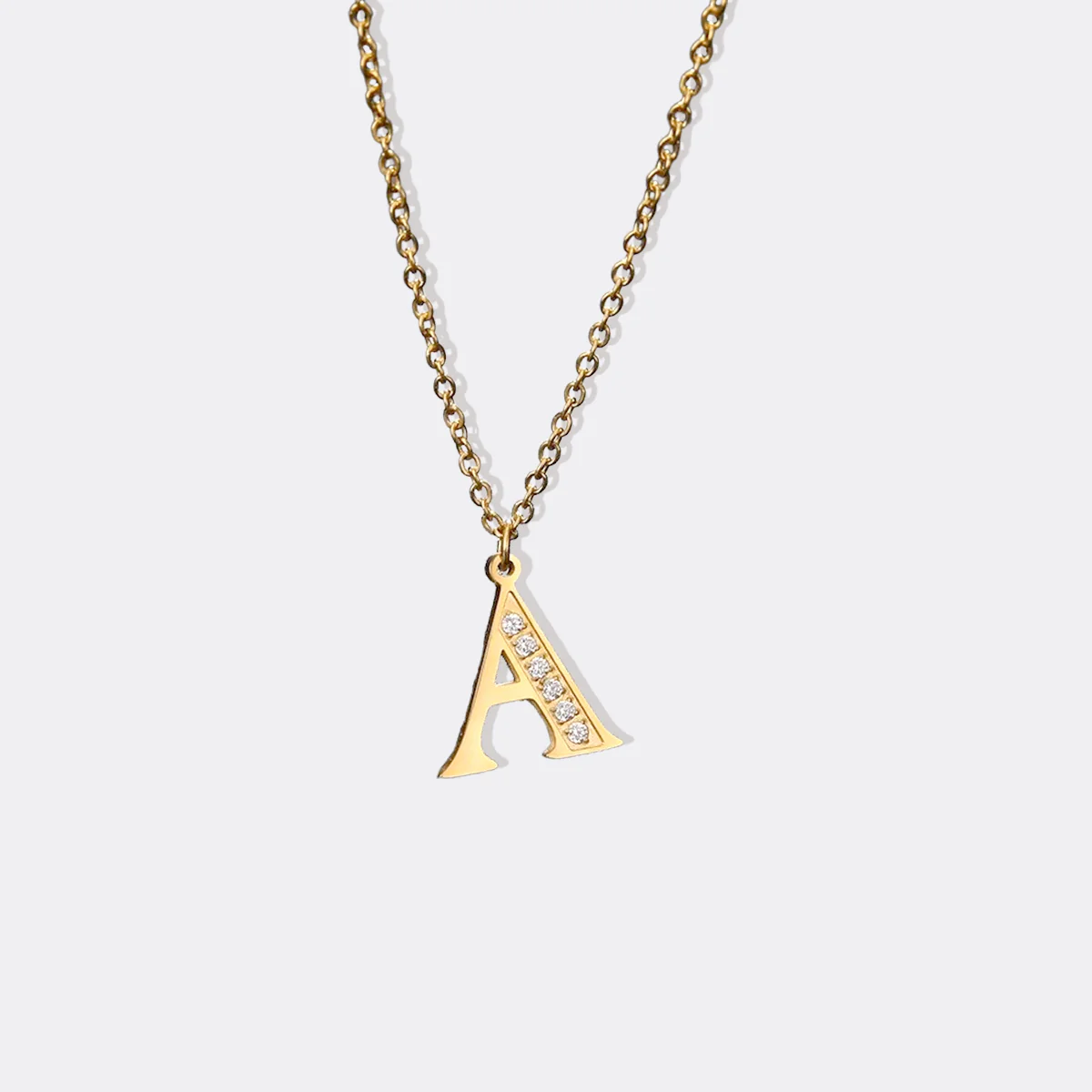 Crystal Accent Letter Satellite Necklace - Image 90