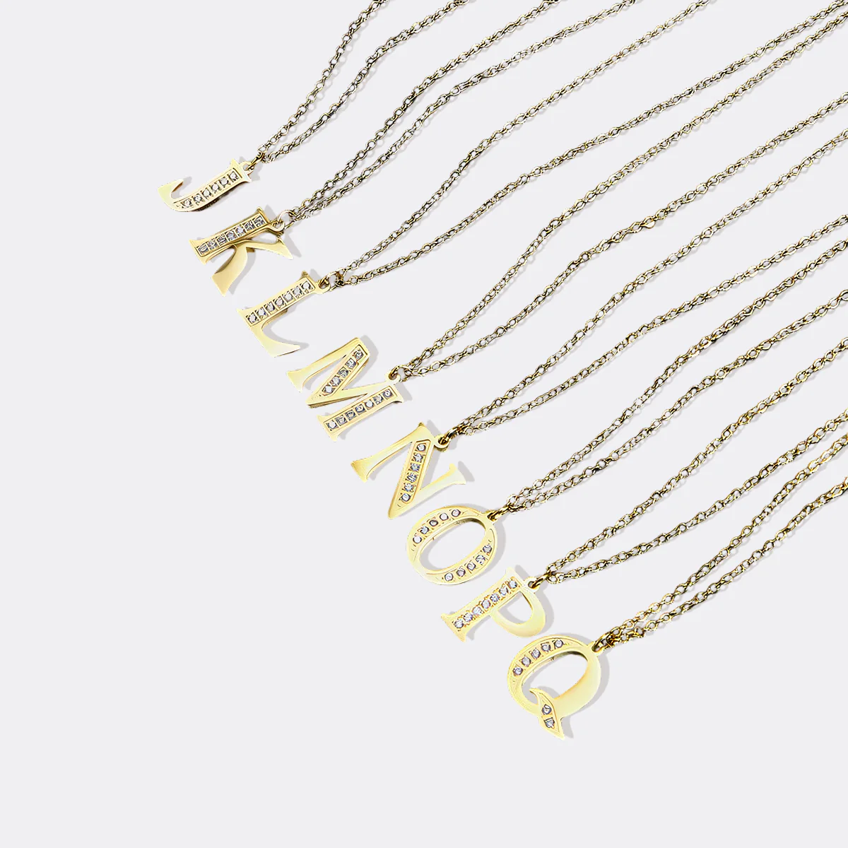 Crystal Accent Letter Satellite Necklace - Image 91