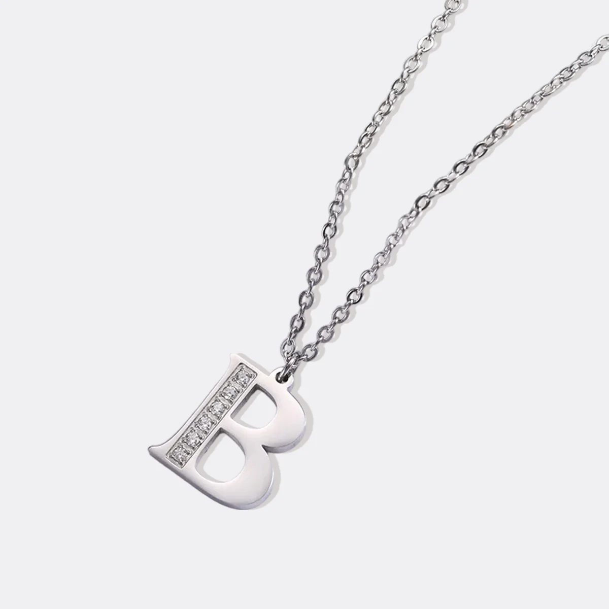 Crystal Accent Letter Satellite Necklace - Image 96