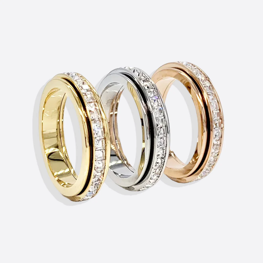 Crystal Statement Spinning Fidget Ring - Image 15