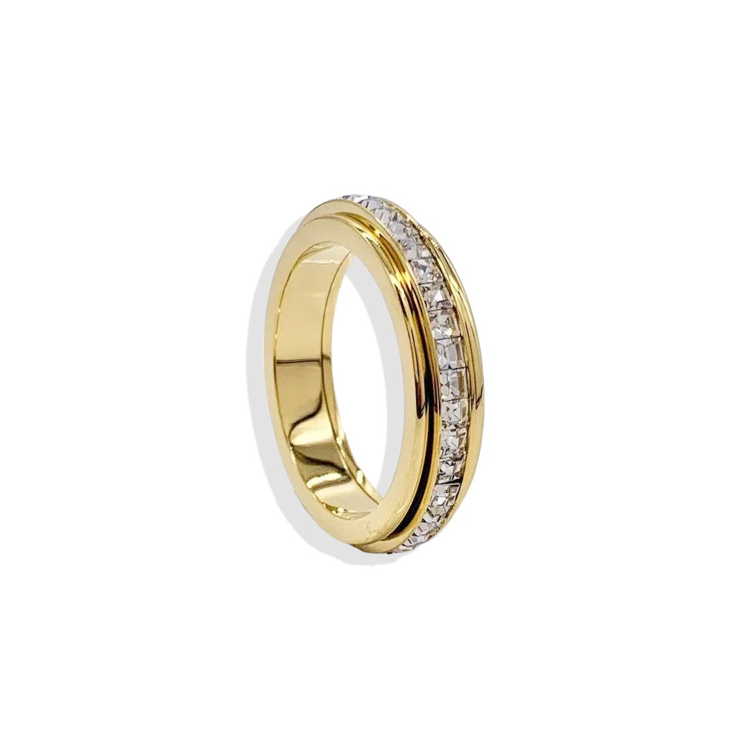 Crystal Statement Spinning Fidget Ring - Image 4