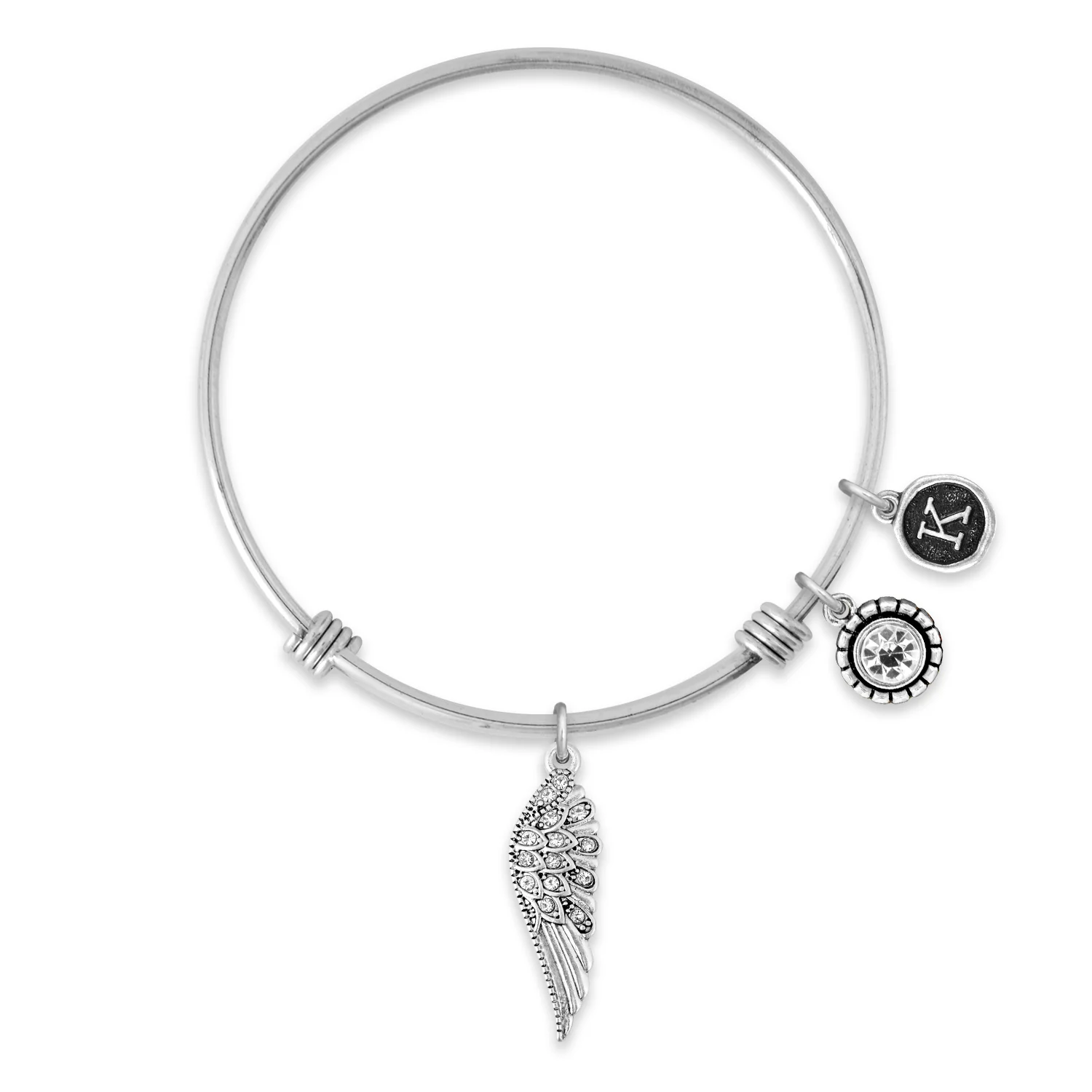 Custom Initial Guardian Angel's Wing Bracelet - Image 29