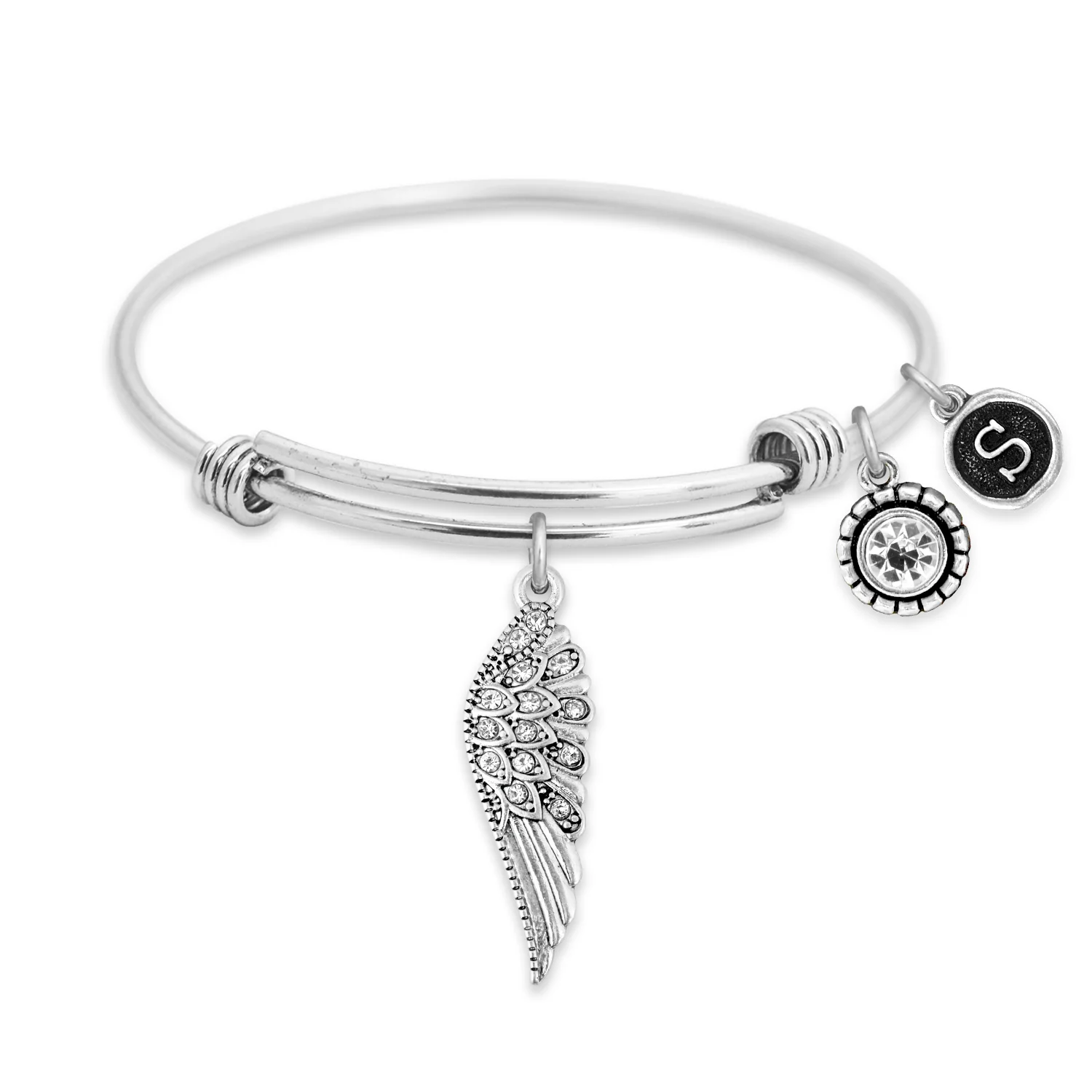 Custom Initial Guardian Angel's Wing Bracelet - Image 62