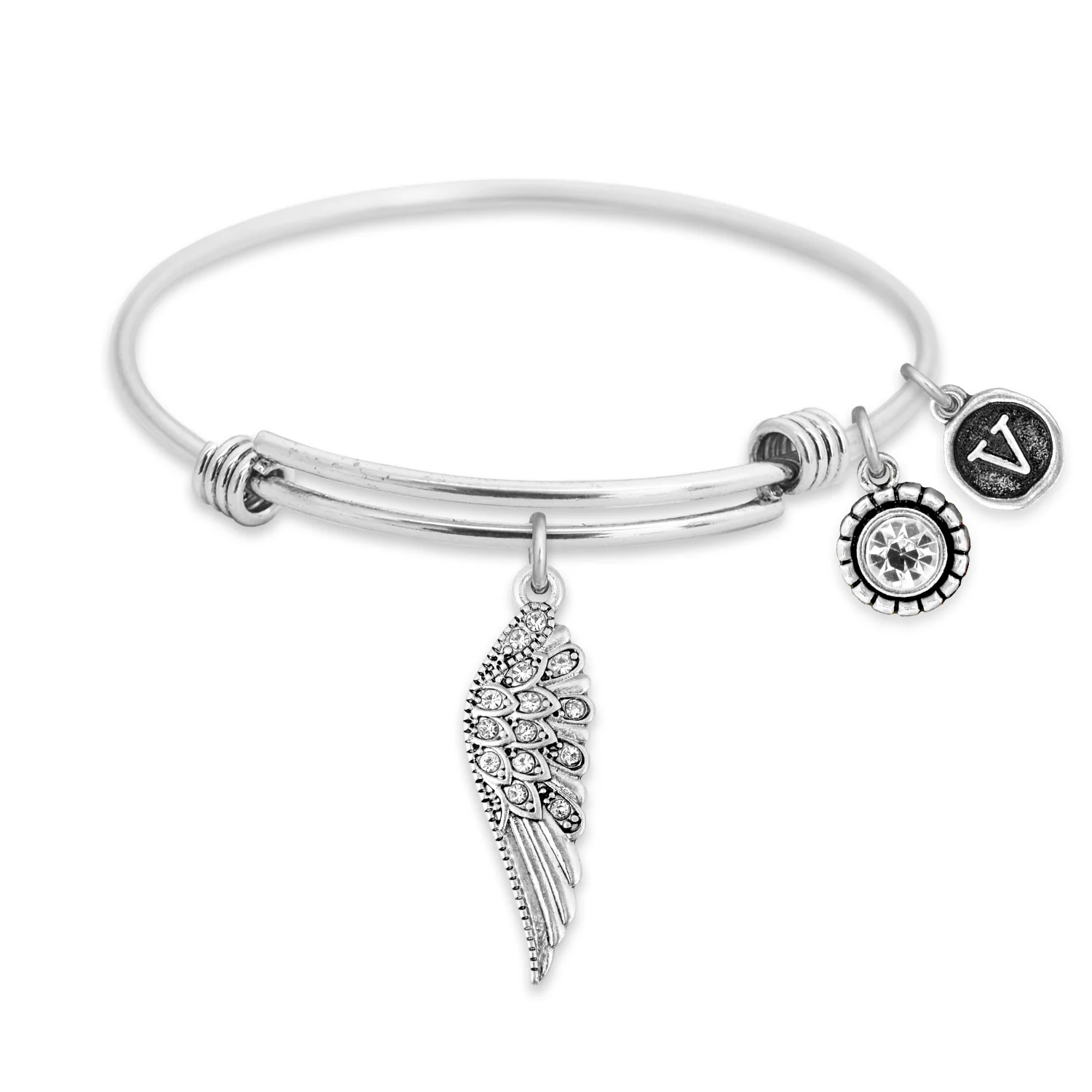 Custom Initial Guardian Angel's Wing Bracelet - Image 65
