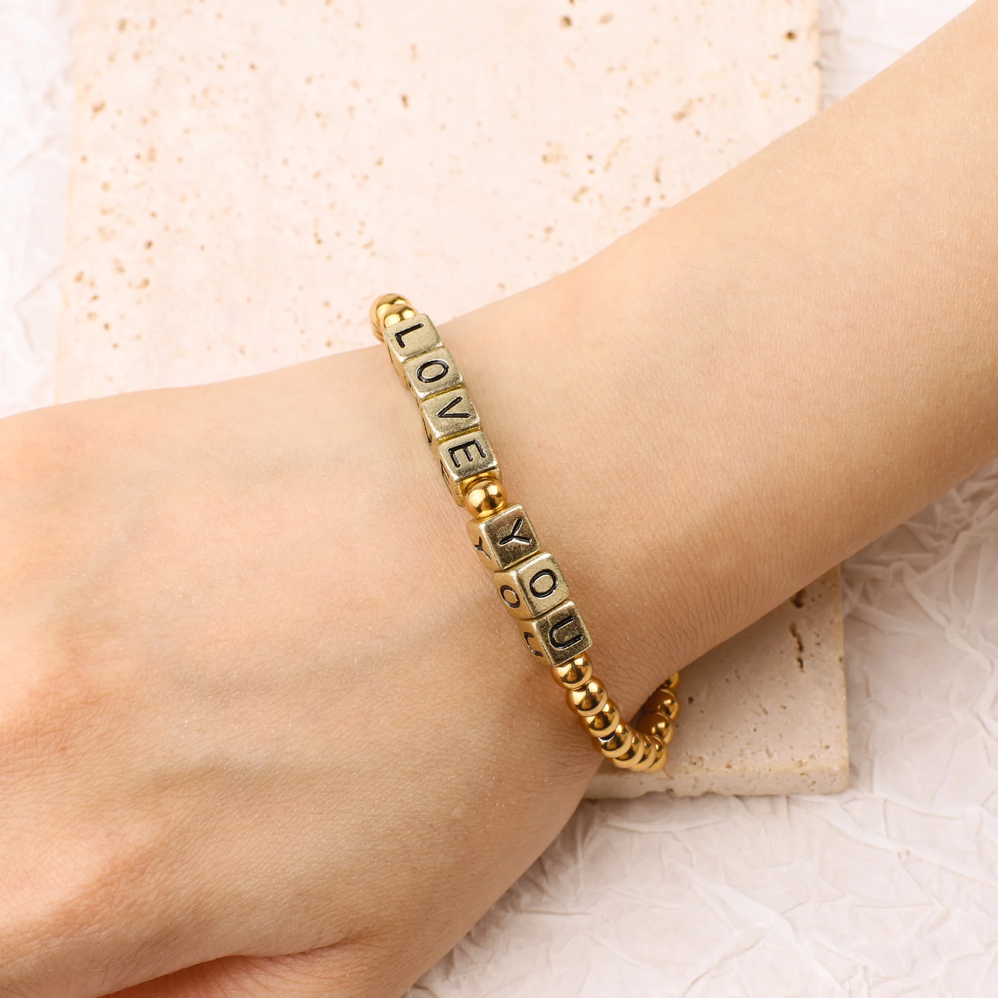 Custom Waterproof Gold Beaded Friendship Bracelet - Image 13