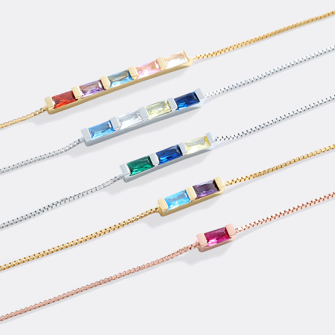 Dainty Baguette Birthstone Bracelet - Image 11