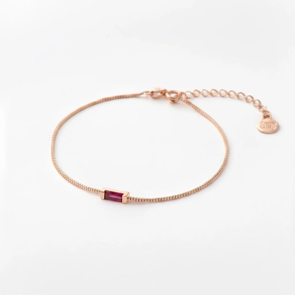 Dainty Baguette Birthstone Bracelet - Image 22