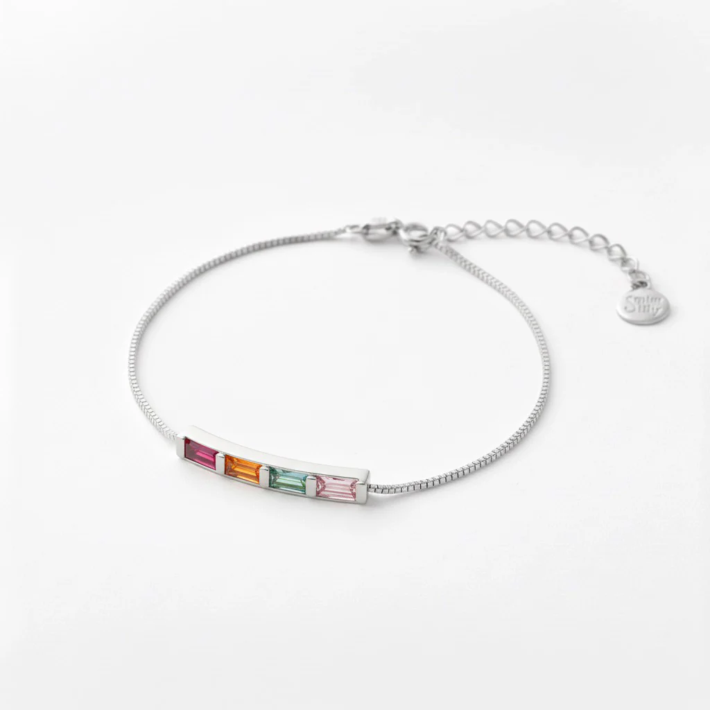Dainty Baguette Birthstone Bracelet - Image 23