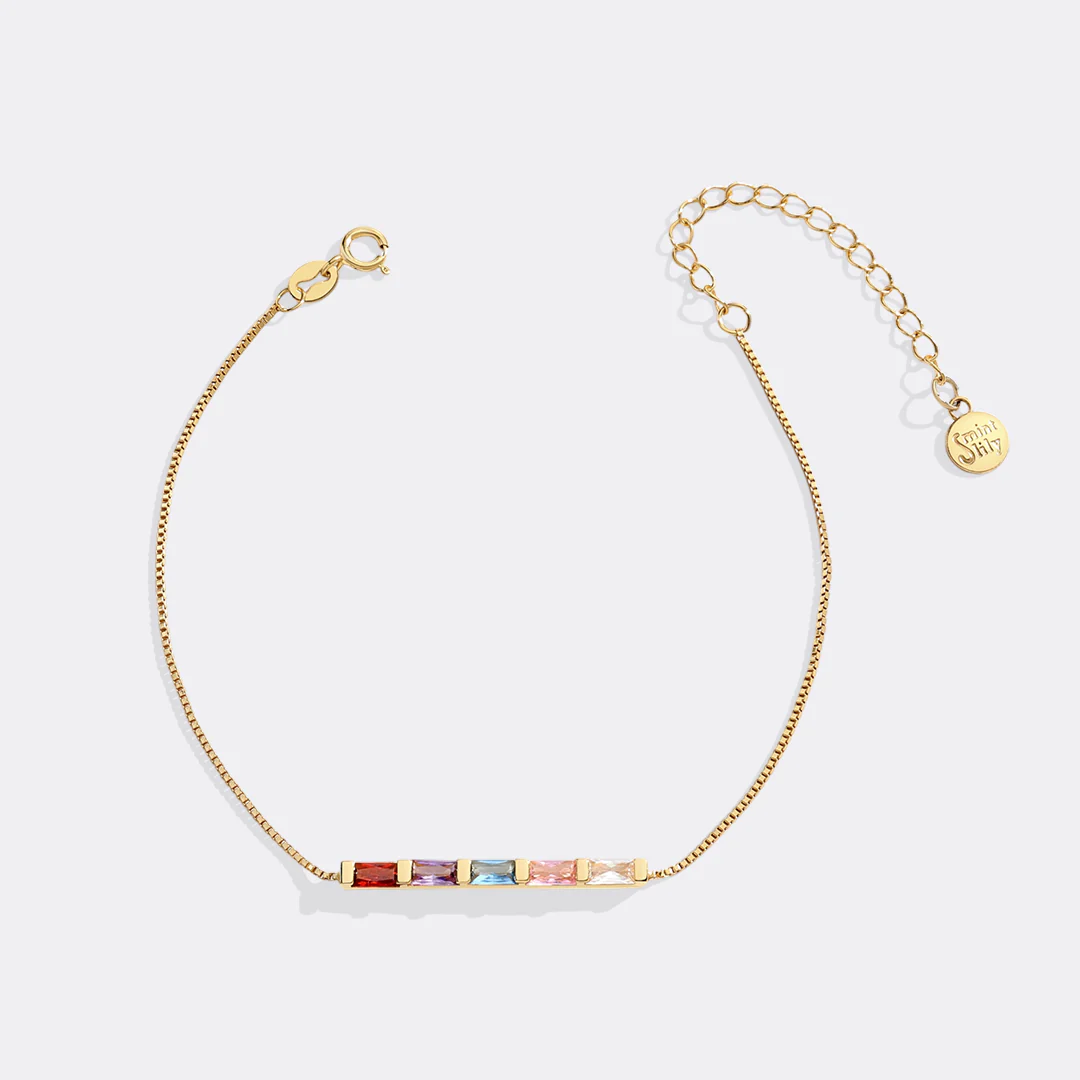 Dainty Baguette Birthstone Bracelet - Image 8