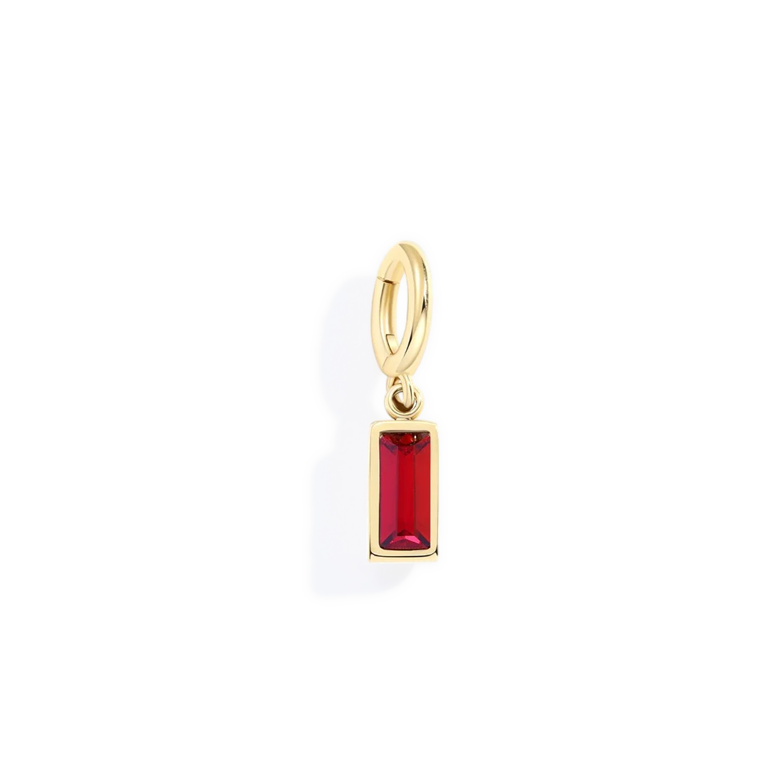 Dainty Baguette Birthstone Charm - Image 25