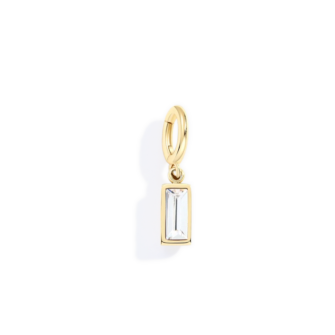 Dainty Baguette Birthstone Charm - Image 26