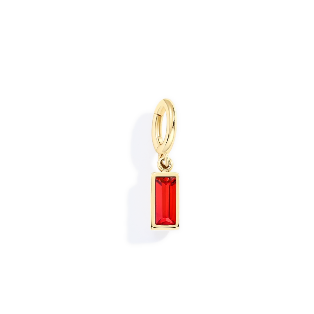 Dainty Baguette Birthstone Charm - Image 32