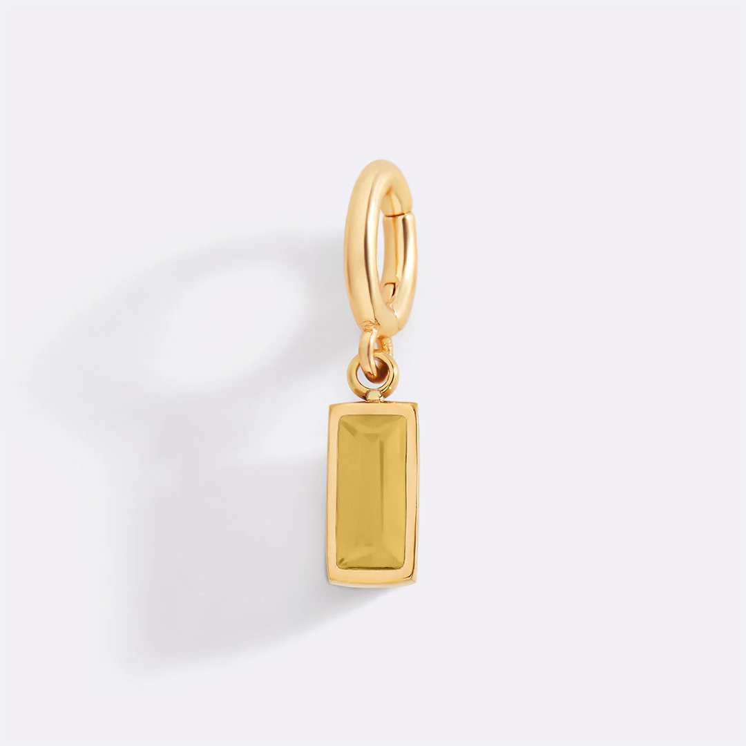 Dainty Baguette Birthstone Charm - Image 36