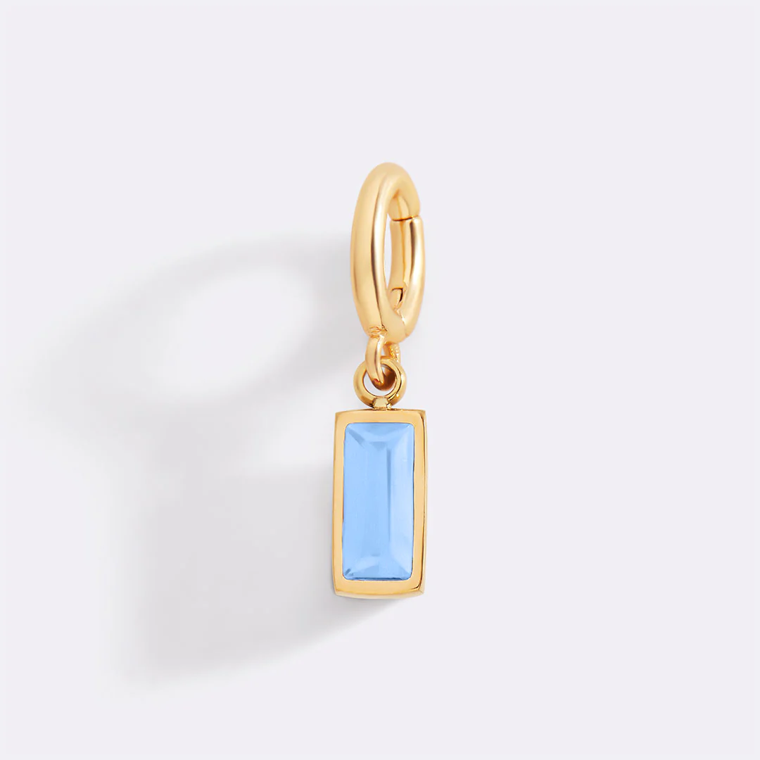 Dainty Baguette Birthstone Charm - Image 39